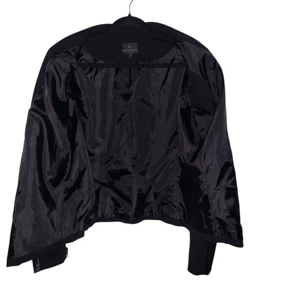 WORTHINGTON | Two-Tone Black Faux Leather Business Casual Blazer - Picture 7 of 12